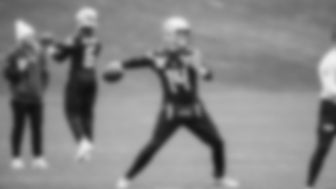 Seahawks quarterback Sam Darnold (14) practiced on Thursday, October 30, 2025 at the Virginia Mason Athletic Center.