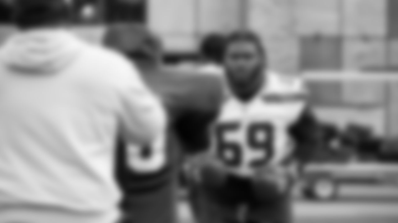 Seahawks nose tackle Bubba Thomas (69) participated in a workout on May 20, 2025 at the Virginia Mason Athletic Center.