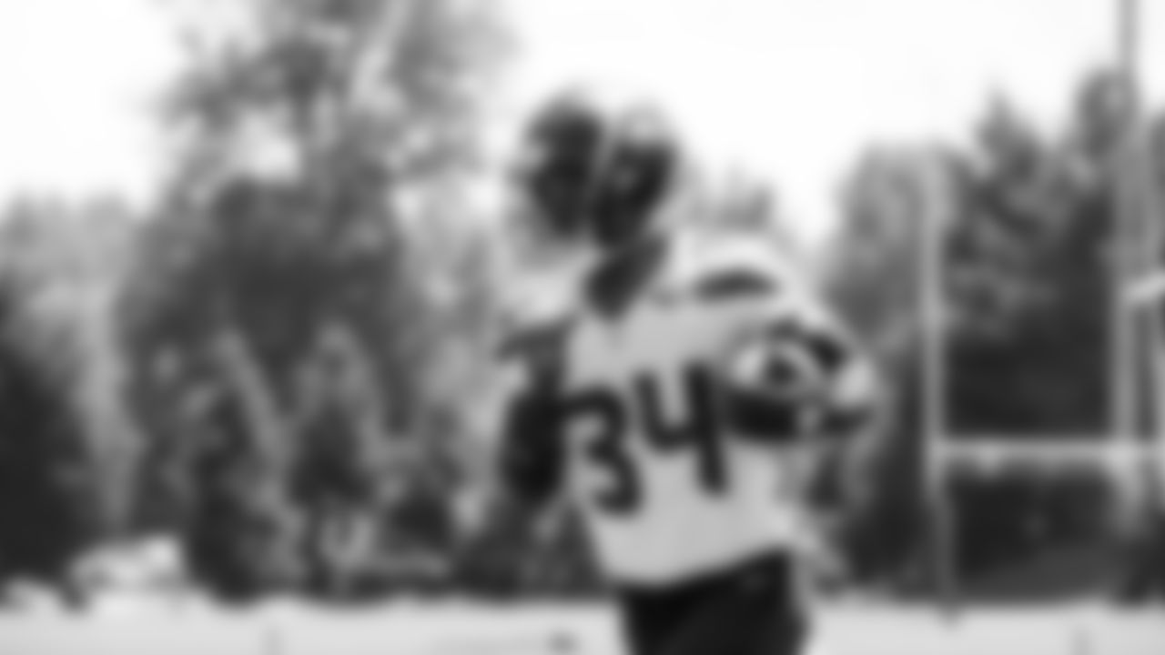 Seahawks cornerback Shemar Jean-Charles (34) participated in a workout on day one of minicamp on Tuesday, June 10, 2025 at the Virginia Mason Athletic Center.