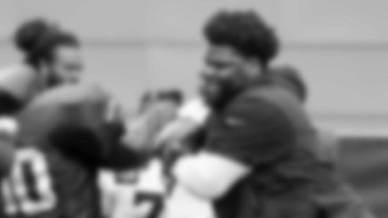 Seahawks defensive tackle Quinton Bohanna (92) participated in a workout on May 12, 2025 at the Virginia Mason Athletic Center.