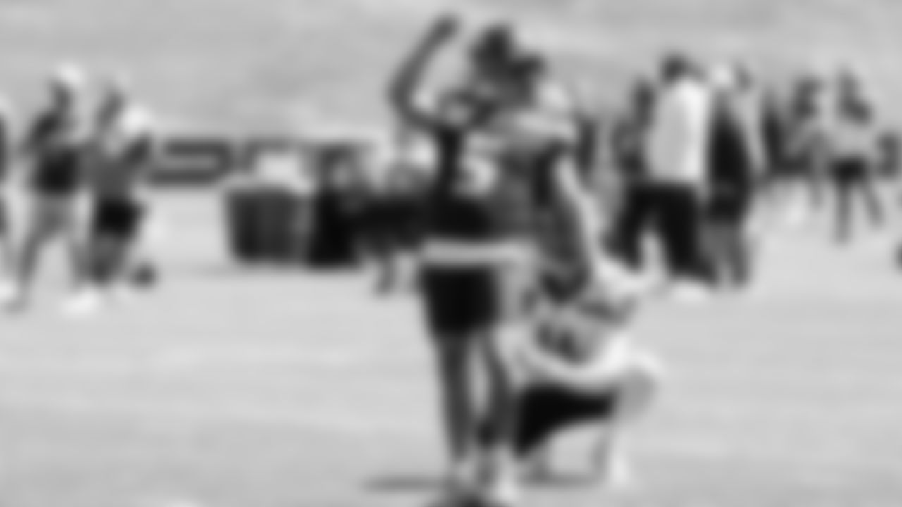 Seahawks kicker Jason Myers (5) practiced on day six of training camp on July 29, 2025 at the Virginia Mason Athletic Center.