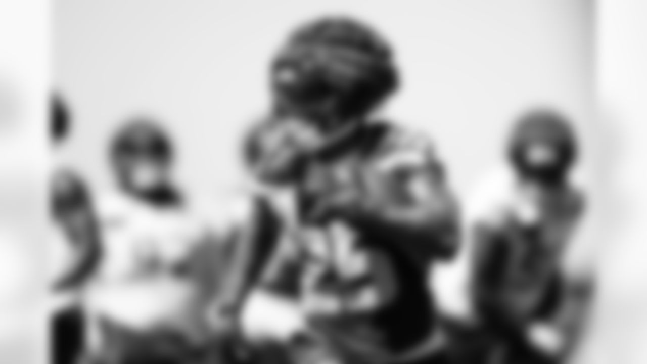 Seahawks running back Kenny McIntosh (25) practiced on day two of training camp on July 24, 2025 at the Virginia Mason Athletic Center.