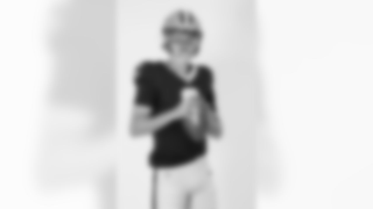 New Orleans Saints quarterback Tyler Shough (6) poses for a portrait during the NFLPA Rookie Premiere on Saturday, May 17, 2025 in Thousand Oaks, Calif. (Ben Liebenberg/NFL)