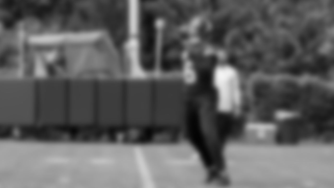 Seahawks quarterback Jalen Milroe (6) participated in a workout on day two of OTAs on Thursday, May 29, 2025 at the Virginia Mason Athletic Center.