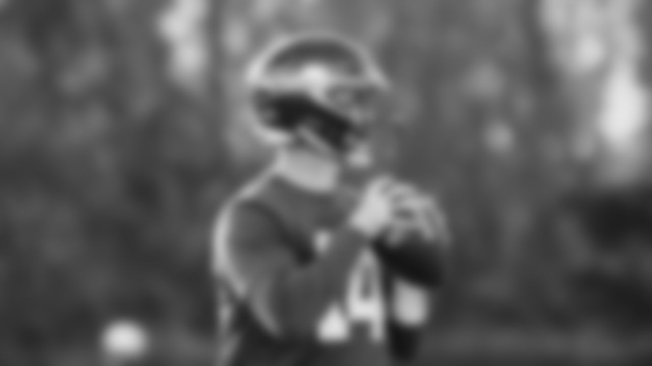 Seahawks quarterback Sam Darnold (14) practiced on Wednesday, December 17, 2025 at the Virginia Mason Athletic Center.