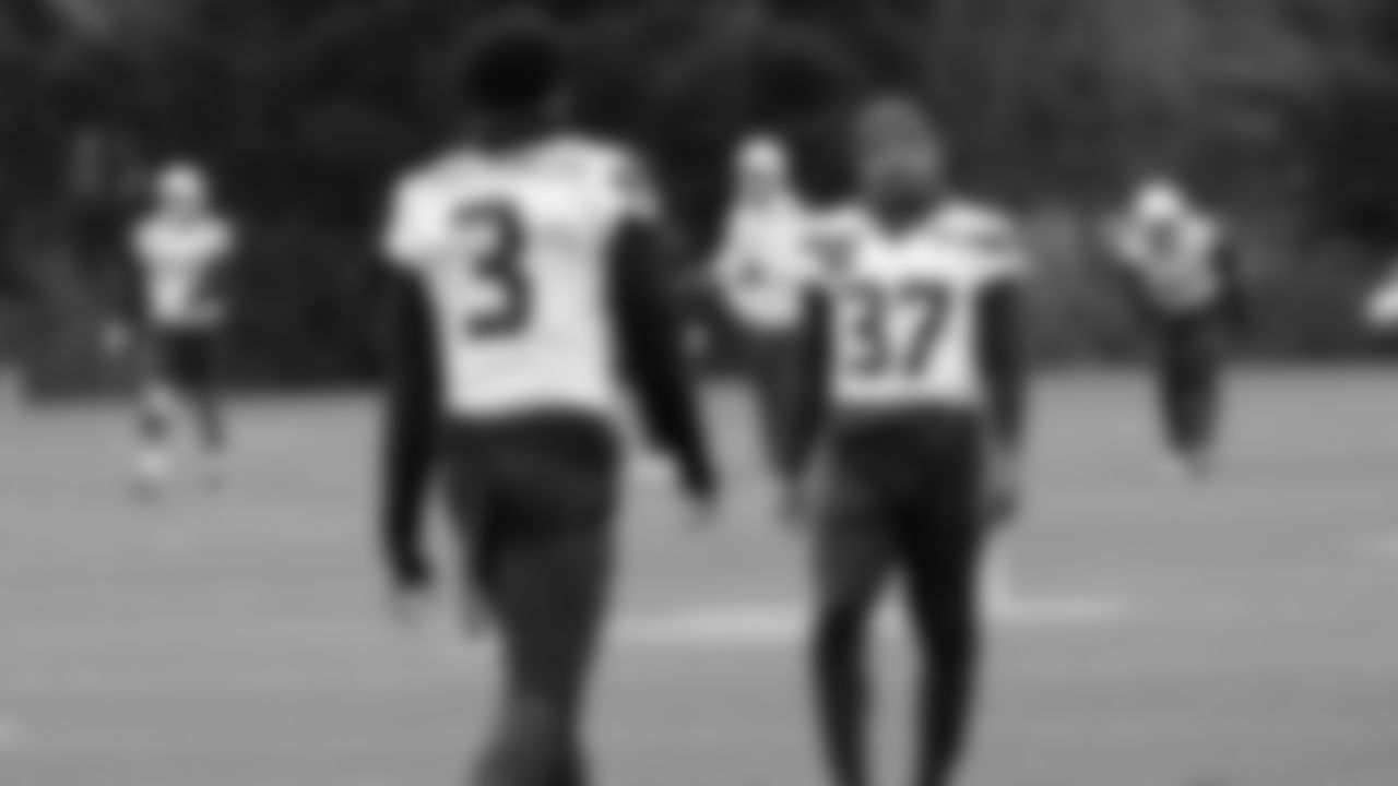 Seahawks safety Nick Emmanwori (3) and safety Quandre Diggs (37) practiced on Wednesday, November 26, 2025 at the Virginia Mason Athletic Center.