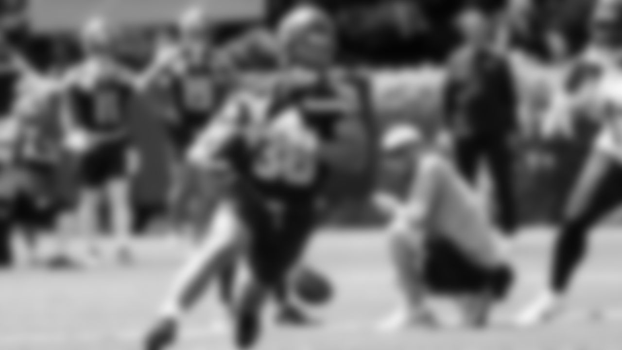 Seahawks running back George Holani (36) participated in a workout on day four of OTAs on Monday, June 2, 2025 at the Virginia Mason Athletic Center.