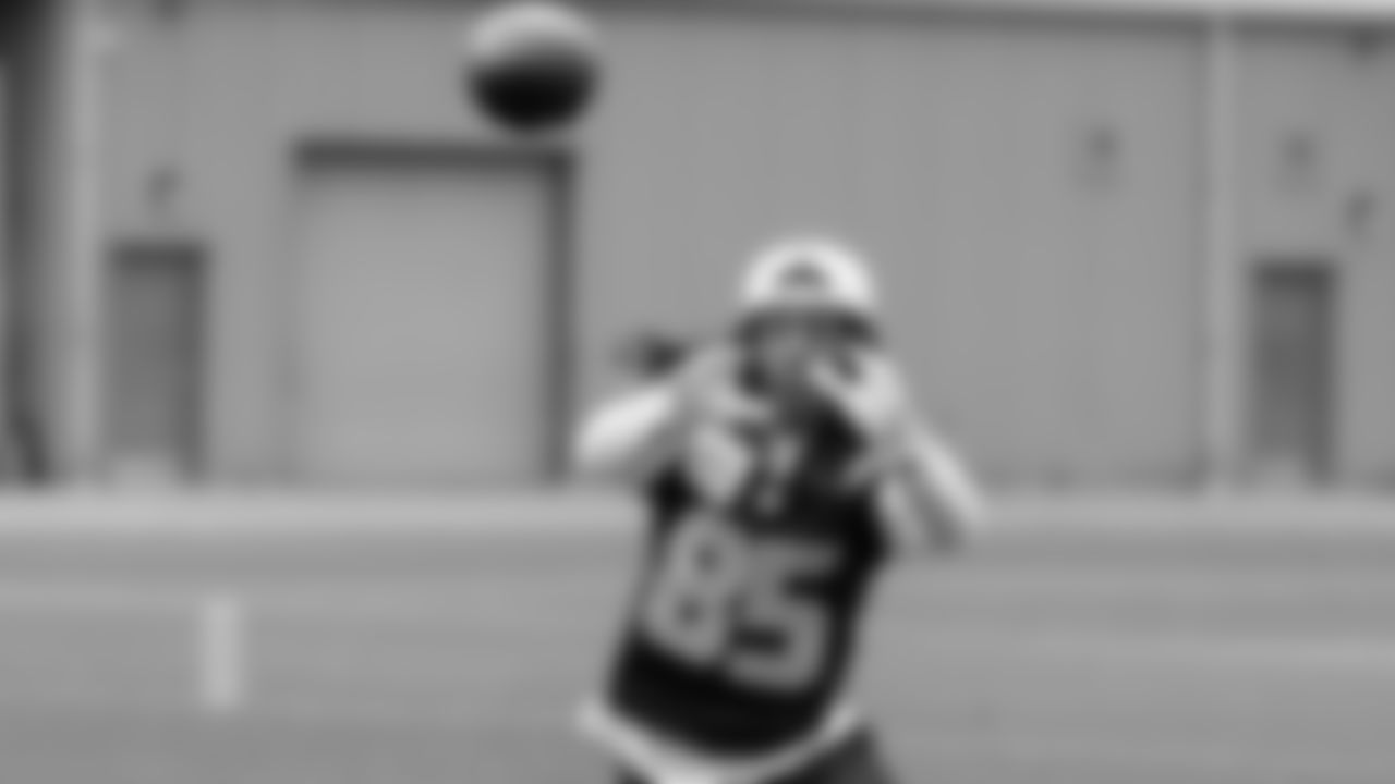 Seahawks wide receiver Tyrone Broden (85) participated in a workout on May 20, 2025 at the Virginia Mason Athletic Center.