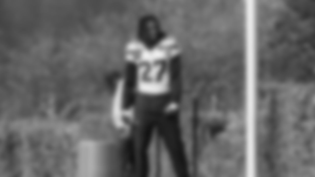 Seahawks cornerback Riq Woolen (27) practiced on Friday, October 17, 2025 at the Virginia Mason Athletic Center.