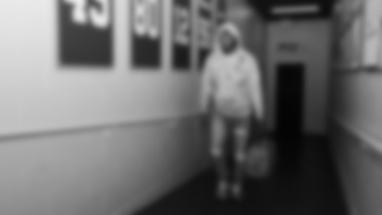 Seahawks running back Velus Jones Jr. (32) arrived at Lumen Field for the Week 15 matchup vs. the Indianapolis Colts.