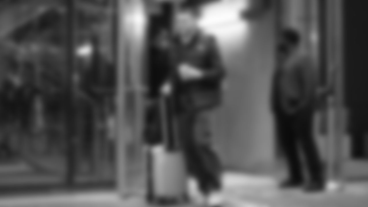 Seahawks safety Ty Okada (39) departed the team hotel for the Week 17 matchup vs. Panthers on December 28, 2025.