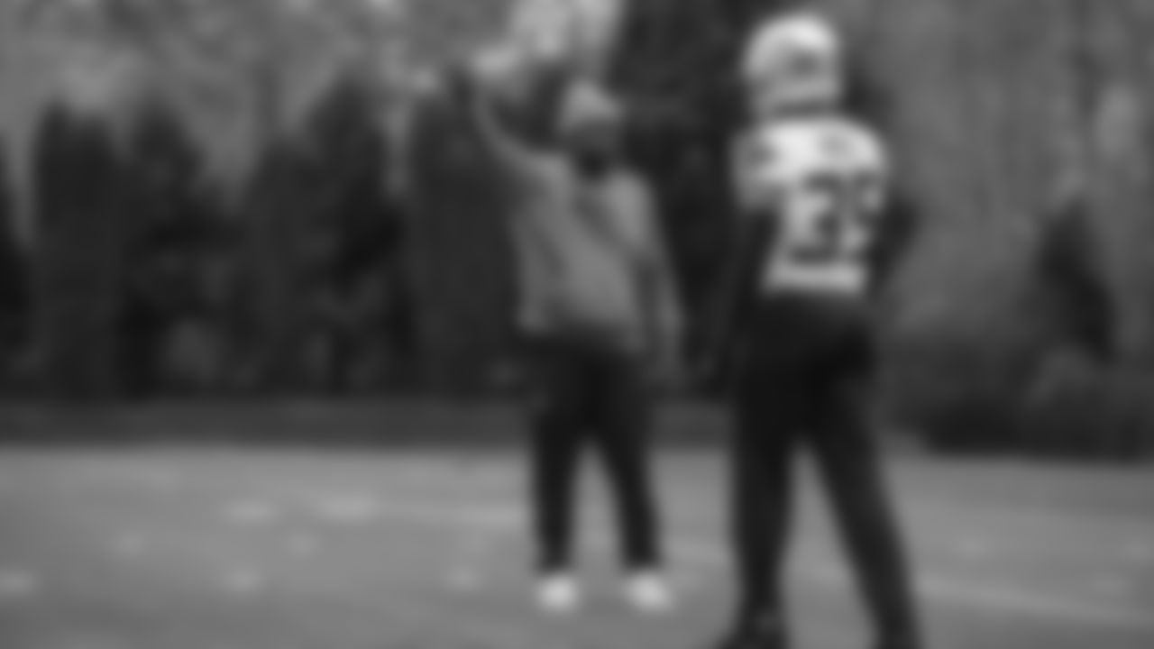 Seahawks cornerback Tyler Hall (35) practiced on Wednesday, November 26, 2025 at the Virginia Mason Athletic Center.