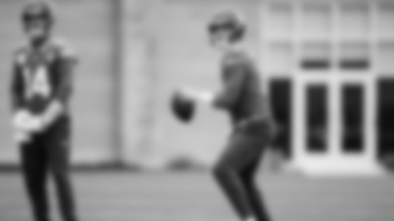 Seahawks quarterback Drew Lock (2) practiced on Wednesday, January 1, 2026 at the Virginia Mason Athletic Center.