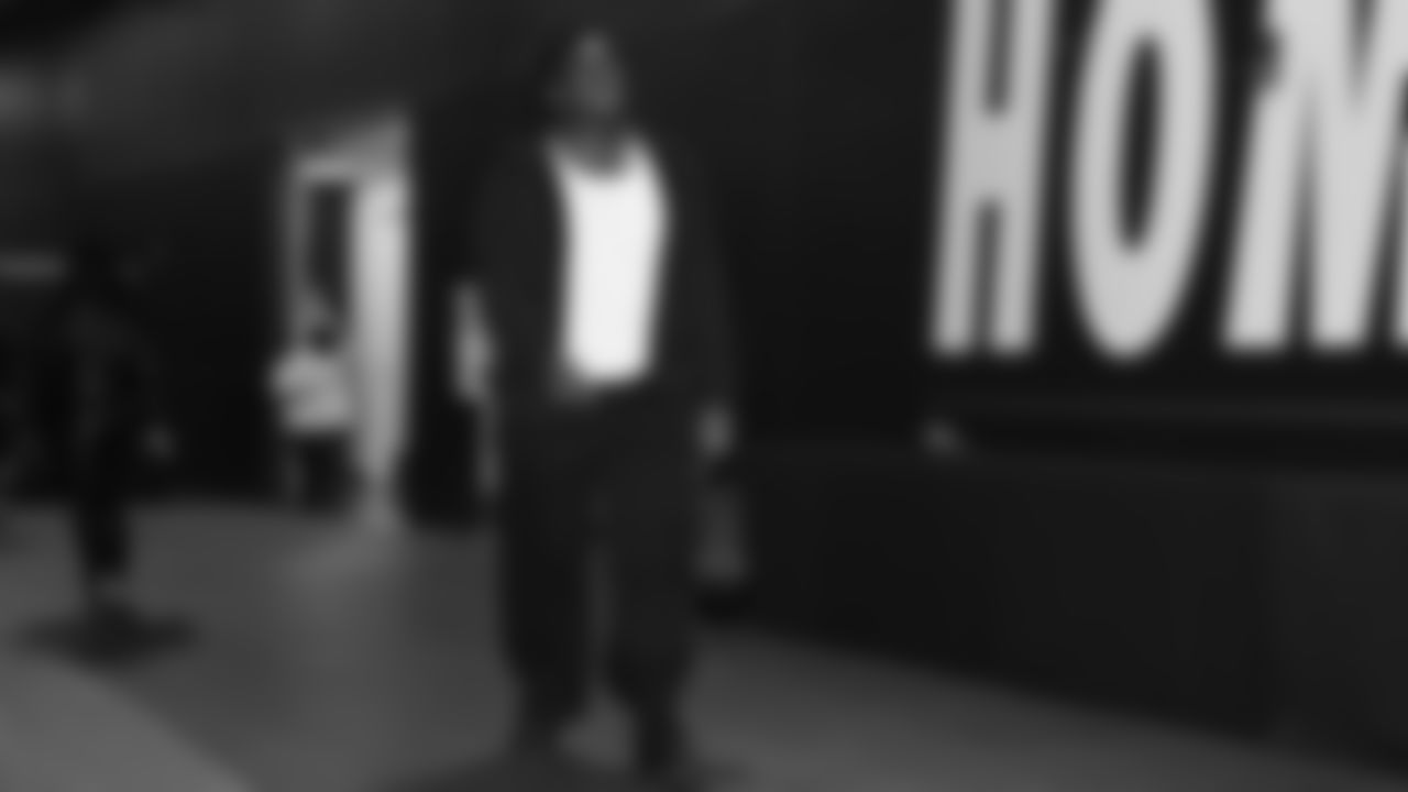 Seahawks center Olu Oluwatimi (55) arrived at Lumen Field for the Week 16 matchup vs. the L.A. Rams.