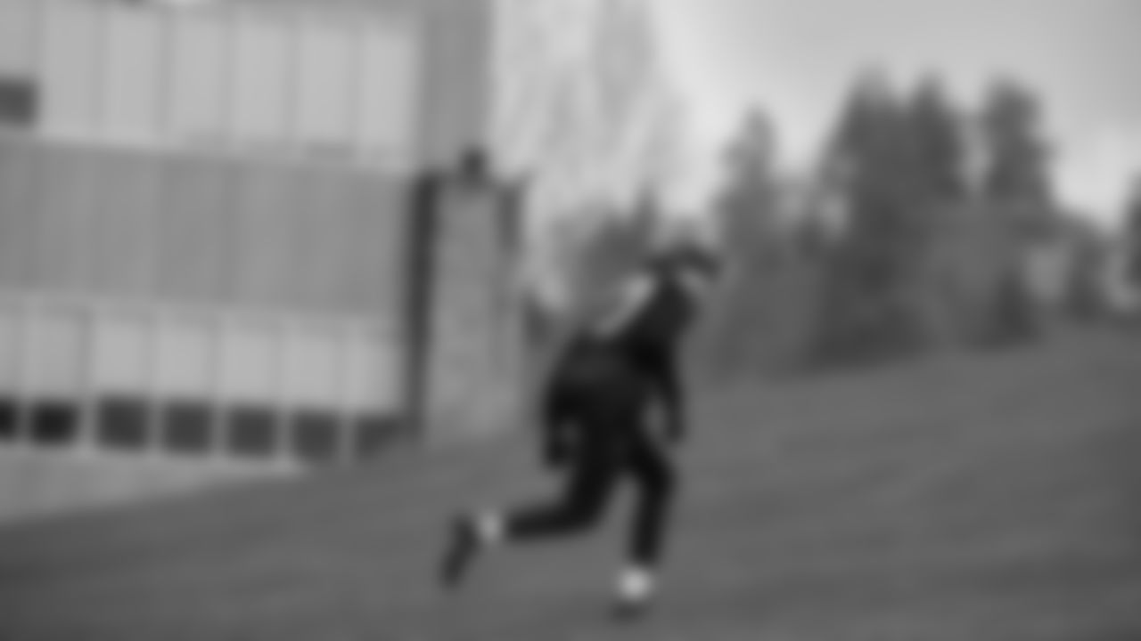 Seahawks cornerback Riq Woolen (27) practiced on Wednesday, December 24, 2025 at the Virginia Mason Athletic Center.