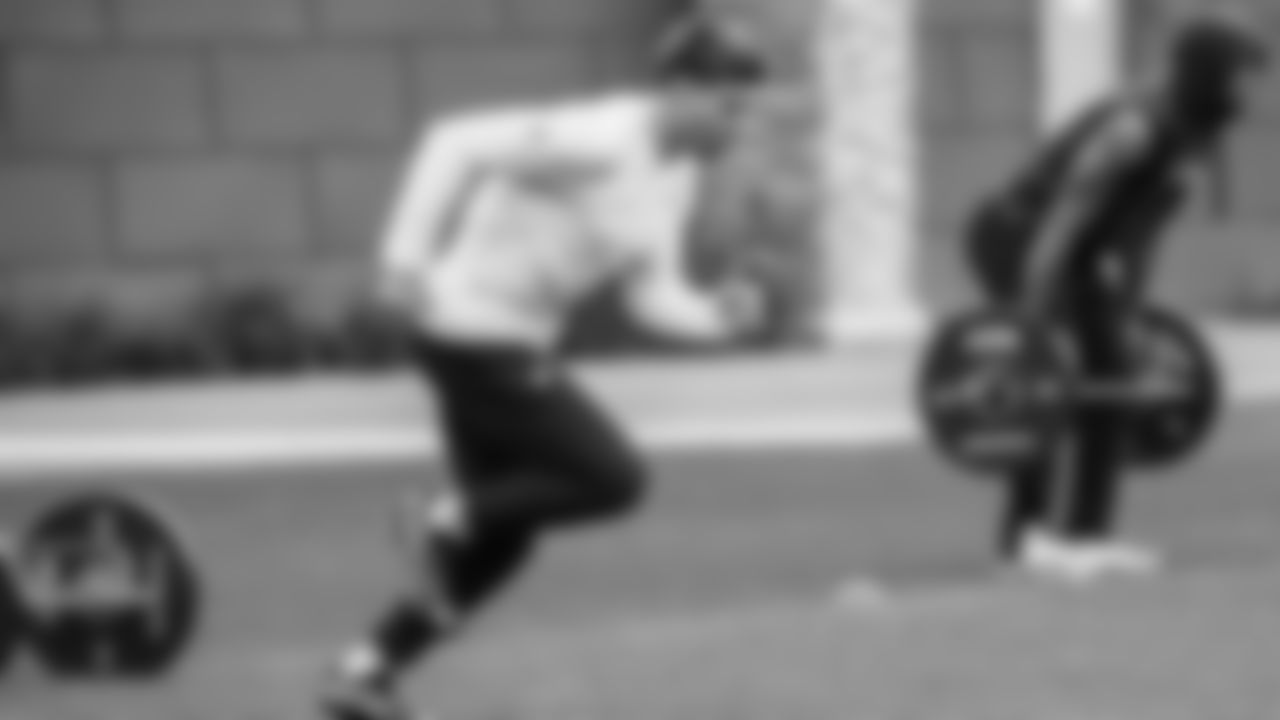 Seahawks wide receiver John Rhys Plumlee (17) participated in a workout on April 30, 2025 at the Virginia Mason Athletic Center.