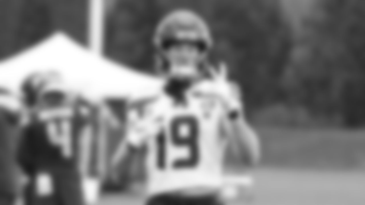 Seahawks wide receiver Jake Bobo (19) practiced on Wednesday, December 24, 2025 at the Virginia Mason Athletic Center.