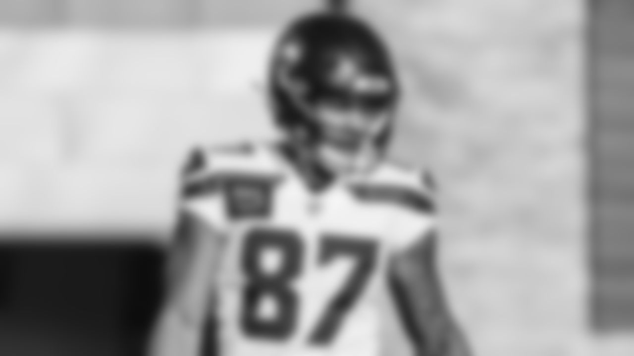 Seahawks wide receiver Brenden Rice (87) practiced on Wednesday, November 19 at the Virginia Mason Athletic Center.