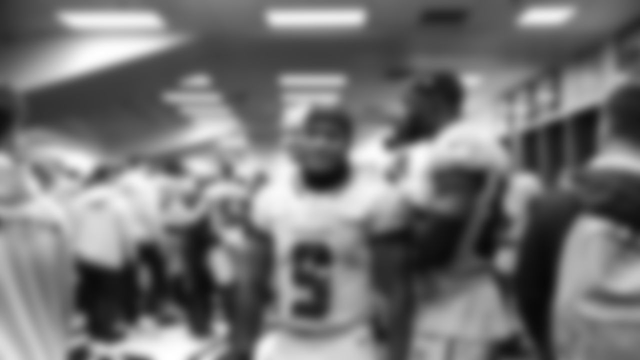 The Seahawks celebrated the 38-37 overtime-win vs. the L.A. Rams in Week 16.