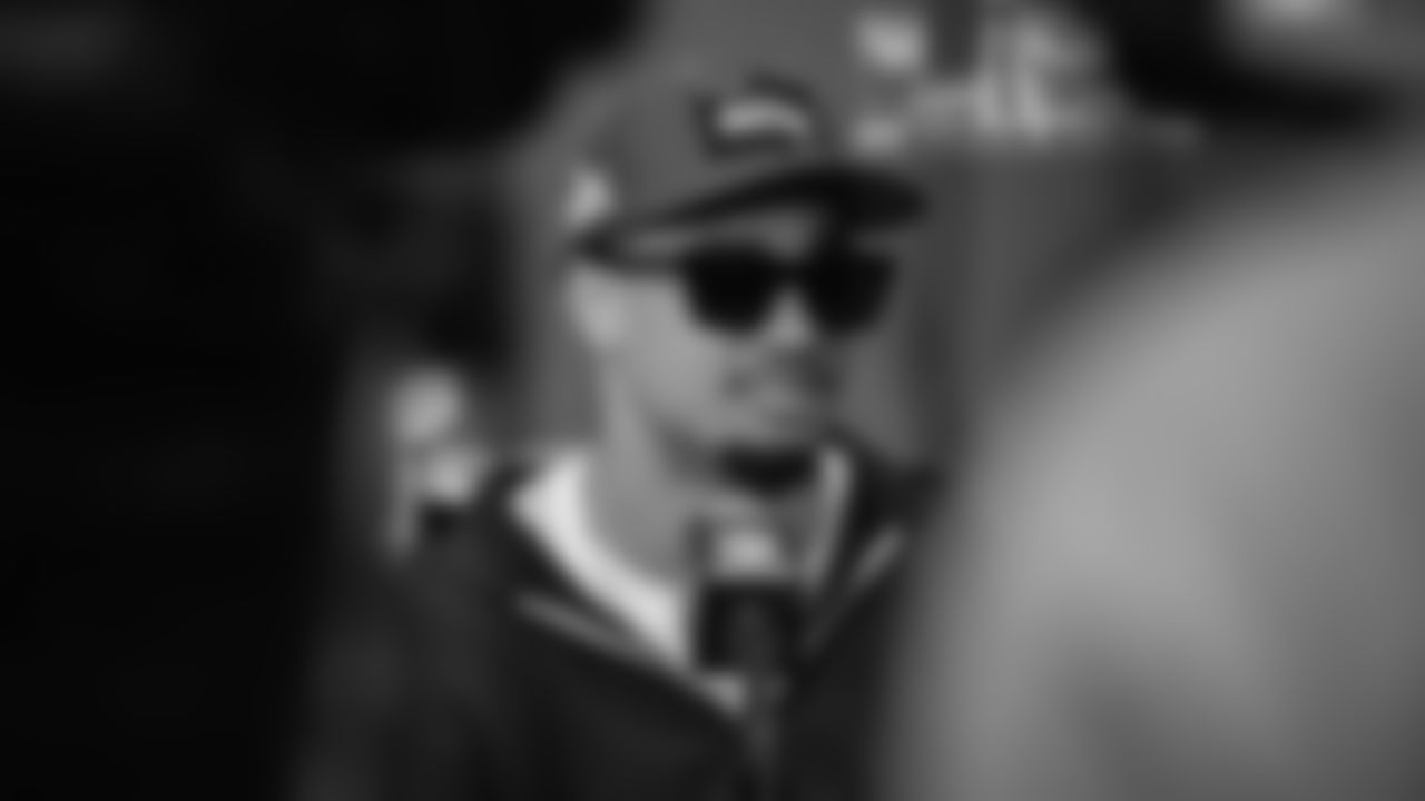 Seahawks wide receiver Jaxon Smith-Njigba (11) at day one of press conference Media Availability on February 3, 2026.