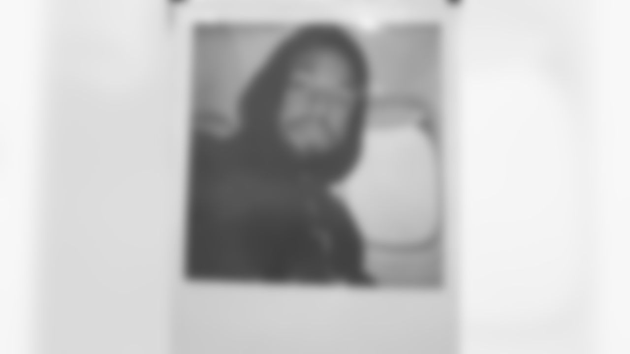 Seahawks tight end Noah Fant was a give a polaroid camera to document the team's trip to Los Angeles on Saturday, November 18, 2023.