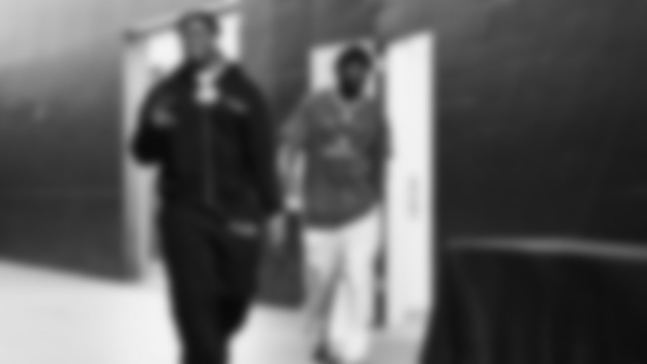 Seahawks linebacker Tyrice Knight (48) arrived at Lumen Field for the NFC Championship game vs. the Los Angeles Rams on Sunday, January 25, 2026.