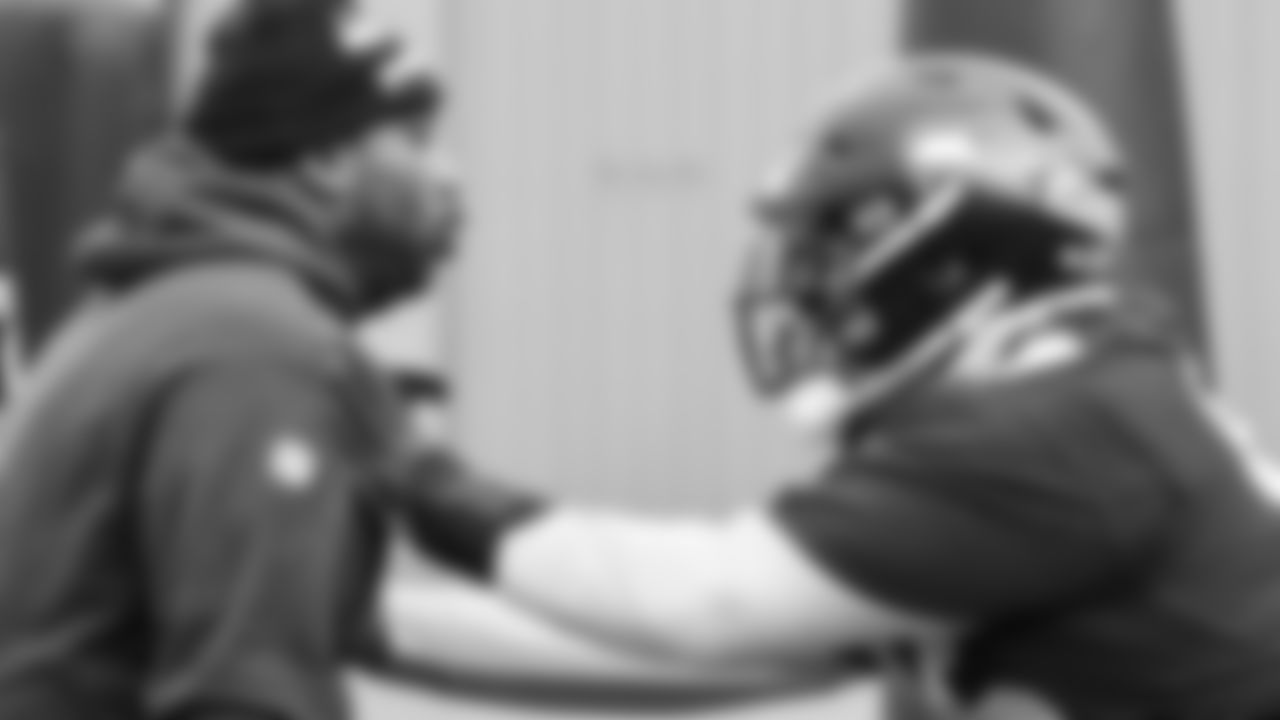 Seahawks nose tackle Brandon Pili (95) practiced on Wednesday, January 1, 2026 at the Virginia Mason Athletic Center.