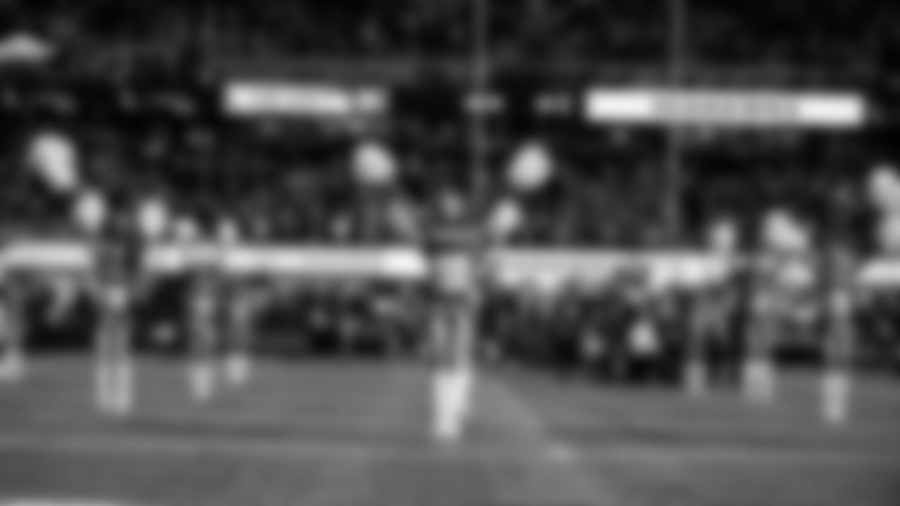 Macy performing with her teammates during Lil Jon's halftime show.