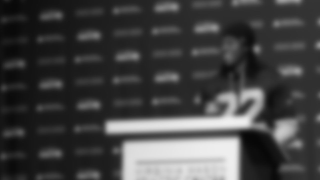 Seahawks wide receiver Rashid Shaheed (22) spoke to the local media for the first time as a Seahawk.