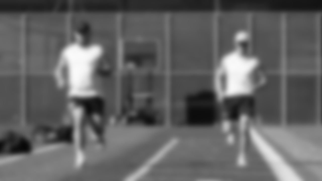 Seahawks long snapper Chris Stoll (41) and kicker Jason Myers (5) worked out on Monday, February, 2, 2026.