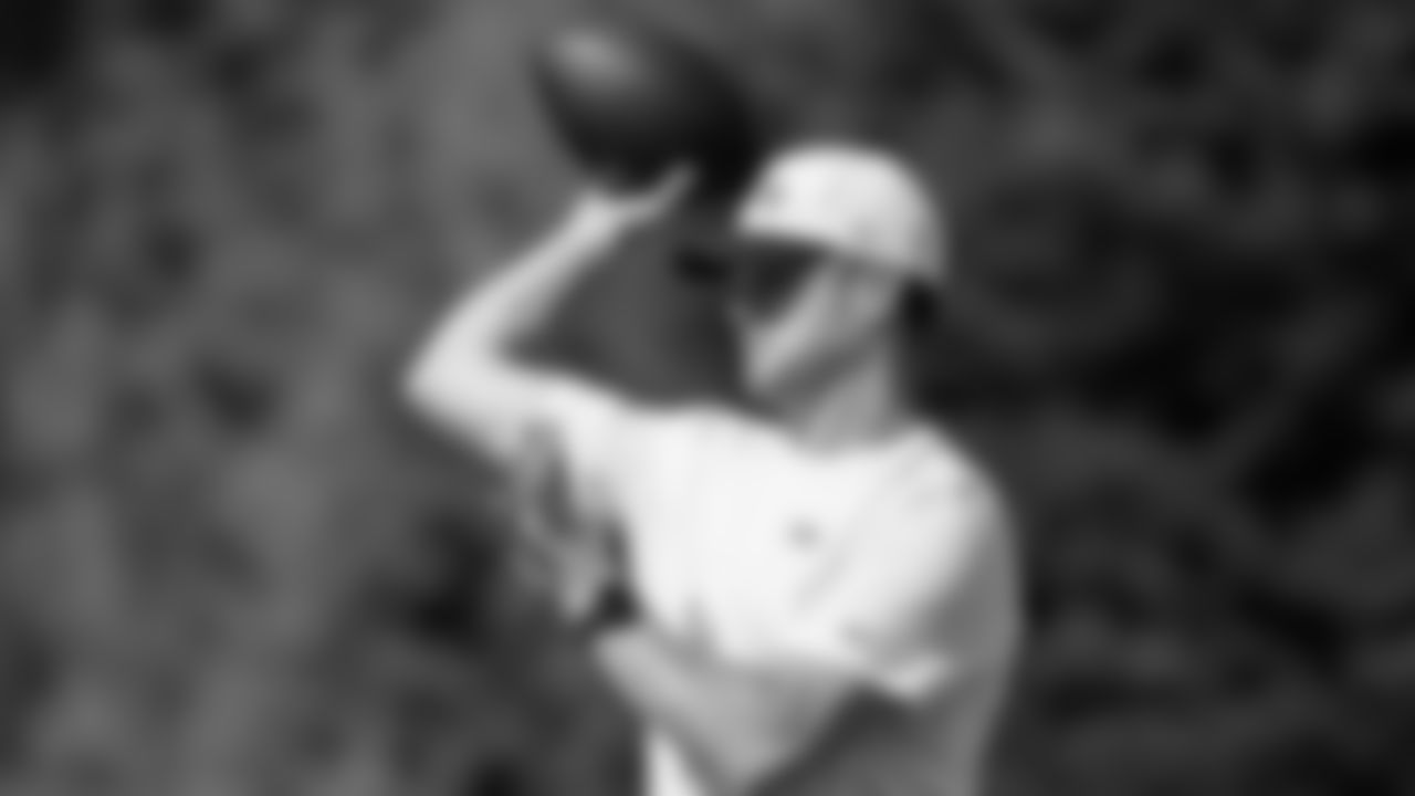 Seahawks quarterback Sam Darnold (14) participated in a workout on May 6, 2025 at the Virginia Mason Athletic Center.
