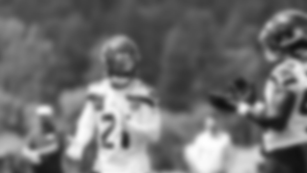 Seahawks cornerback Devon Witherspoon (21) participated in a workout on day five of OTAs on Wednesday, June 4, 2025 at the Virginia Mason Athletic Center.