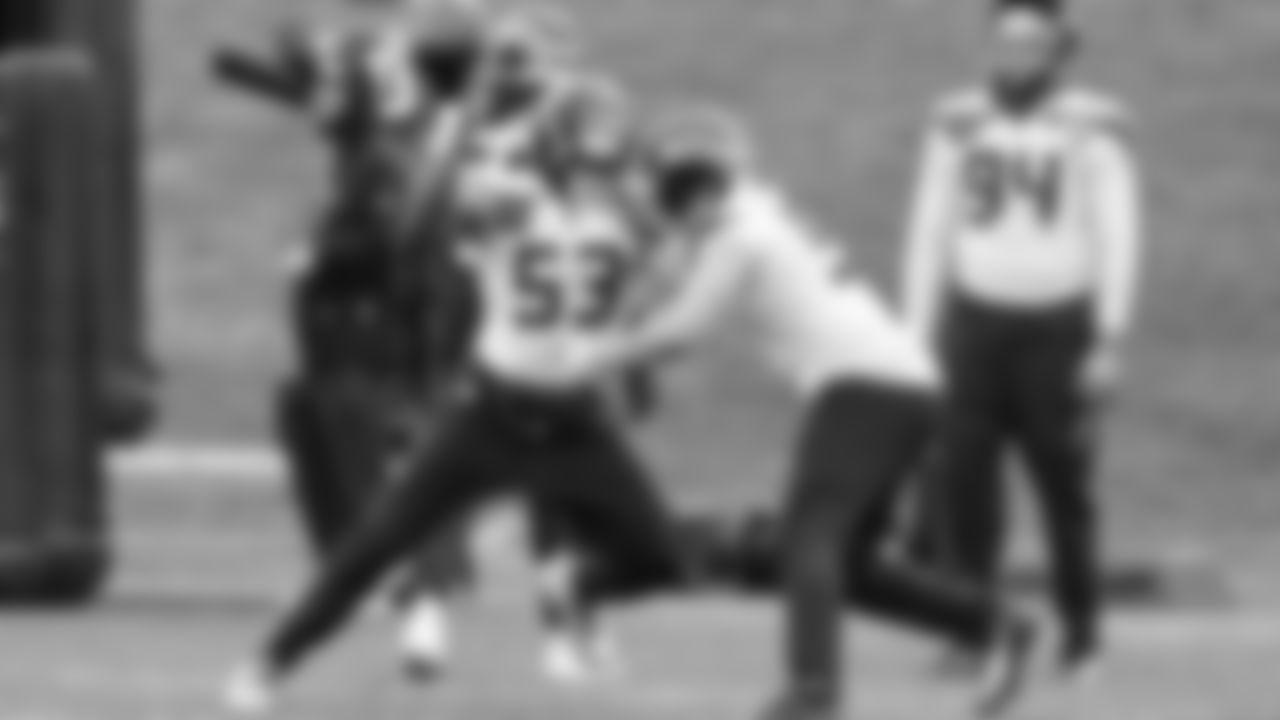 Seahawks linebacker Boye Mafe (53) practiced on Thursday, January 29, 2026 at the Virginia Mason Athletic Center.