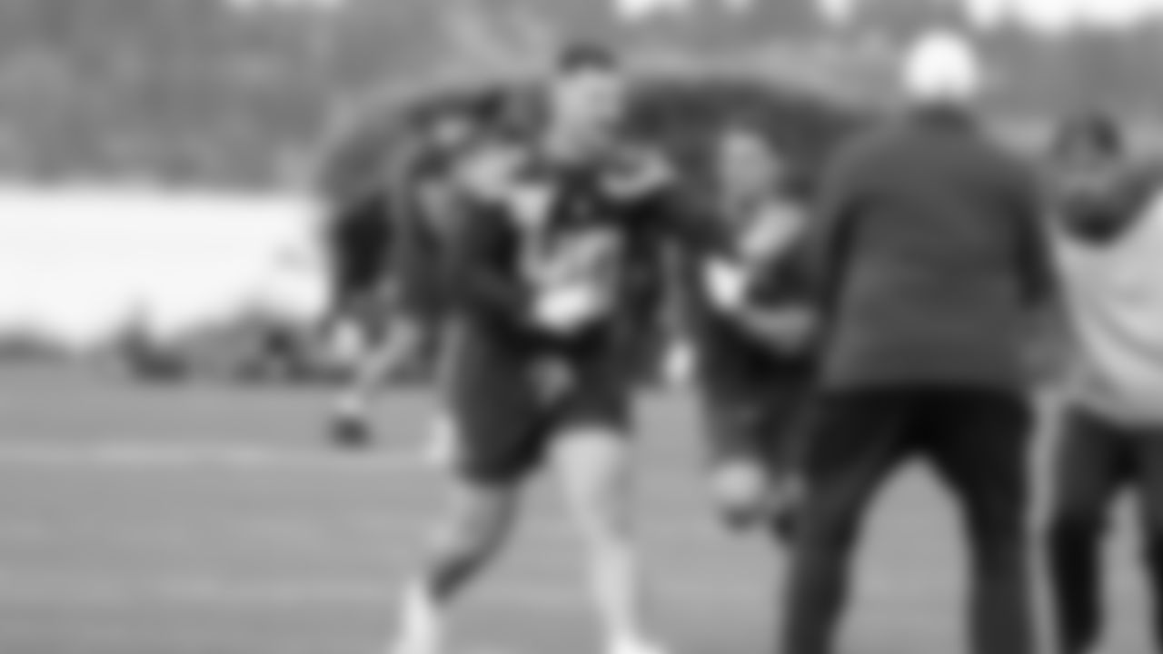 Seahawks fullback Robbie Ouzts (40) participated in a workout on May 12, 2025 at the Virginia Mason Athletic Center.
