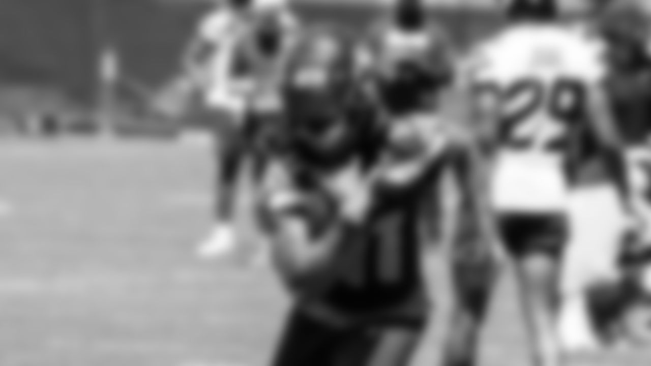 Seahawks wide receiver Jaxon Smith-Njigba (11) participated in a workout on day one of OTAs on Tuesday, May 27, 2025 at the Virginia Mason Athletic Center.