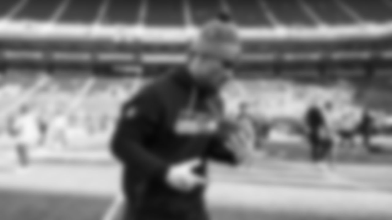 Seahawks running back George Holani (36) warms up at Lumen Field for the NFC Championship game vs. the Los Angeles Rams on Sunday, January 25, 2026.