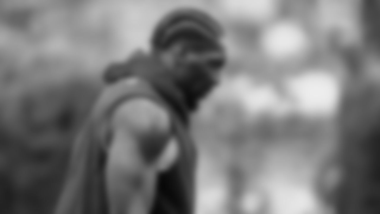 Seahawks defensive end DeMarcus Lawrence (0) participated in a workout on April 30, 2025 at the Virginia Mason Athletic Center.