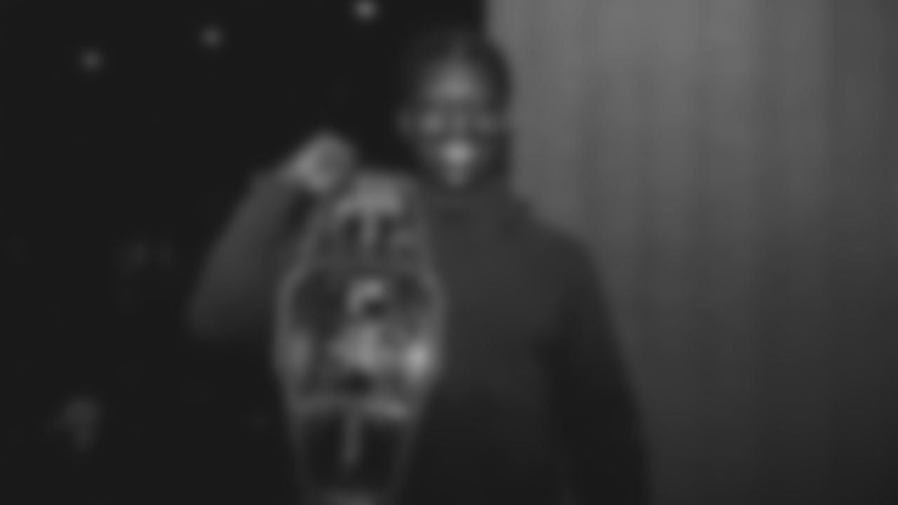 The Seahawks cleaned out the locker room following the end of the 2026 and brought out the championship belt to celebrate their Super Bowl LX victory.