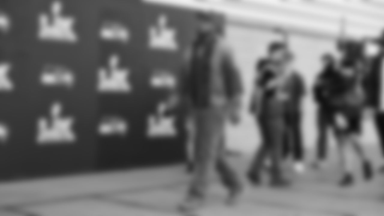 Seahawks linebacker Jamie Sheriff (50) arrived at Levi's Stadium for the Super Bowl LX matchup vs. the New England Patriots on Sunday, February 8, 2026.