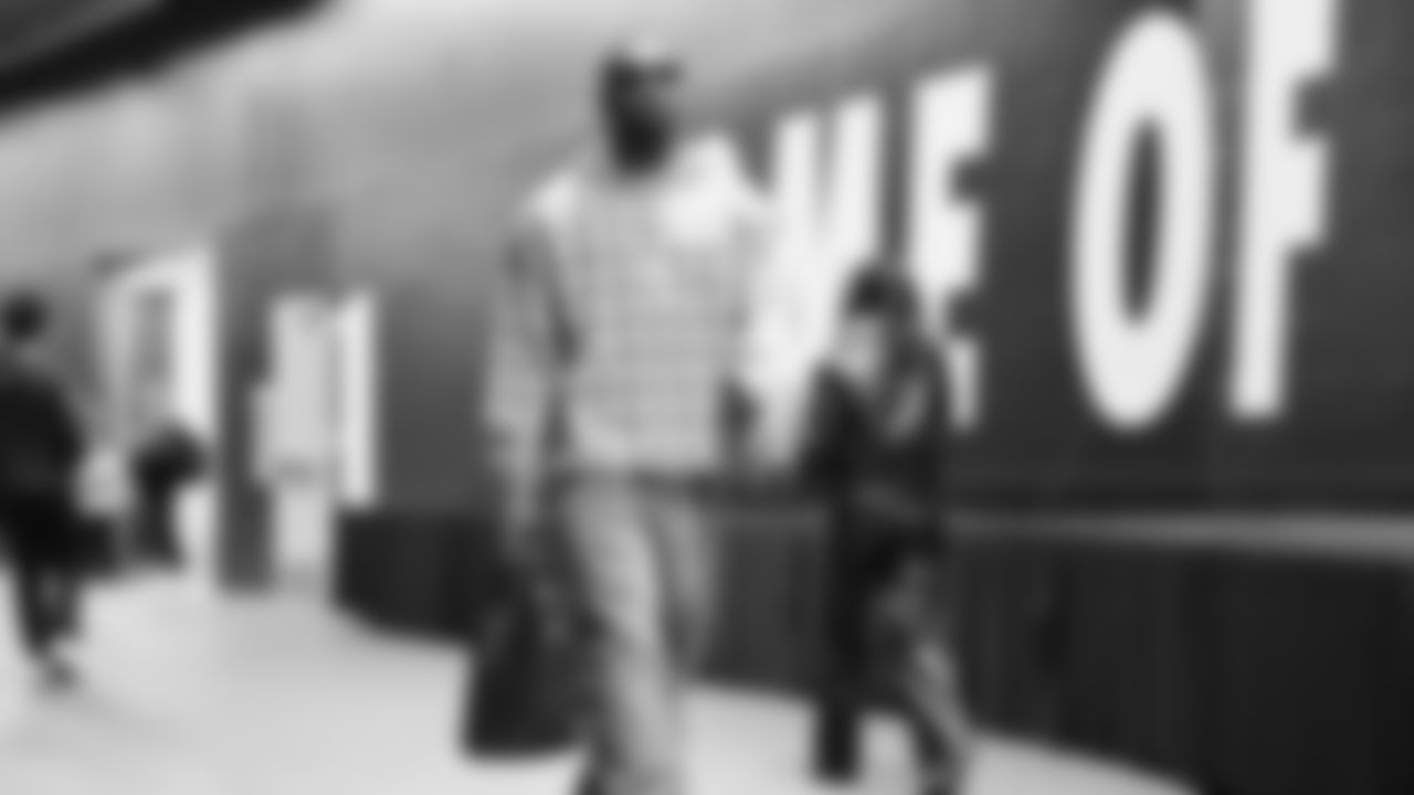 Seahawks defensive end DeMarcus Lawrence (0) arrived at Lumen Field for the NFC divisional round game vs. the San Francisco 49ers on January 17, 2026.