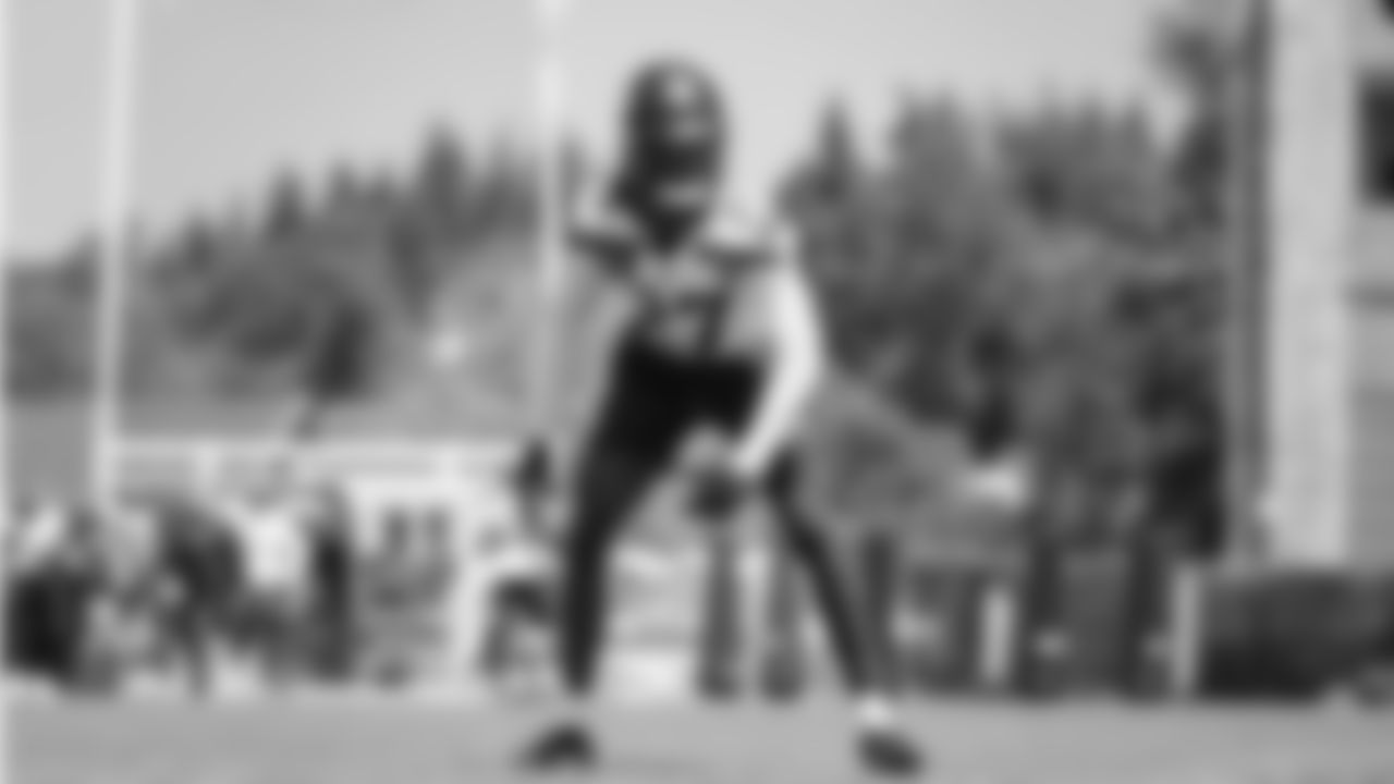 Seahawks cornerback Riq Woolen (27) participated in a workout on day six of OTAs on Thursday, June 5, 2025 at the Virginia Mason Athletic Center.