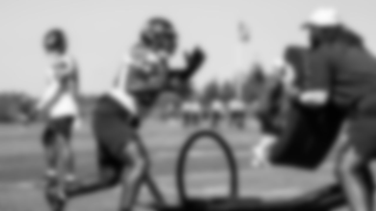 Seahawks linebacker Jamie Sheriff (50) practiced on Thursday, September 18, 2025 at the Virginia Mason Athletic Center.