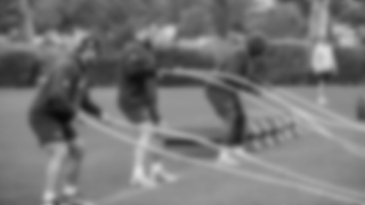 Seahawks long snapper Chris Stoll (41), center Jalen Sundell (61) and tackle Charles Cross (67) participated in a workout on April 30, 2025 at the Virginia Mason Athletic Center.
