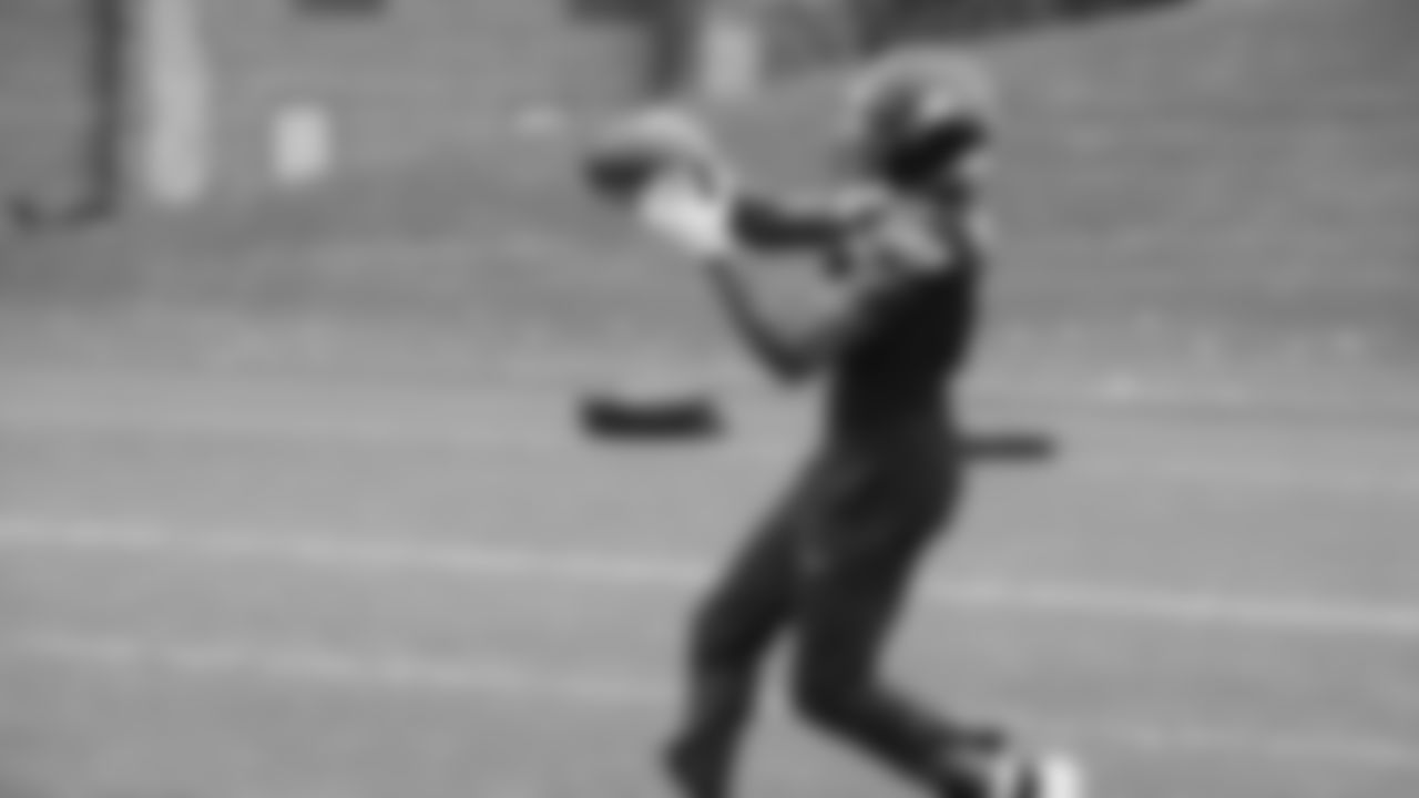 Seahawks wide receiver Jimmy Holiday (17) practiced on Thursday, December 11, 2025 at the Virginia Mason Athletic Center.