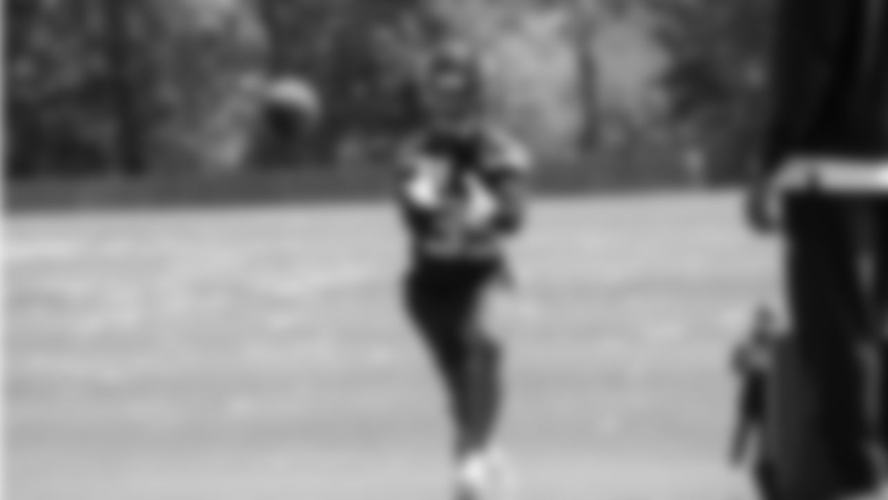 Seahawks wide receiver Montorie Foster Jr. (35) participated in a workout on day six of OTAs on Thursday, June 5, 2025 at the Virginia Mason Athletic Center.