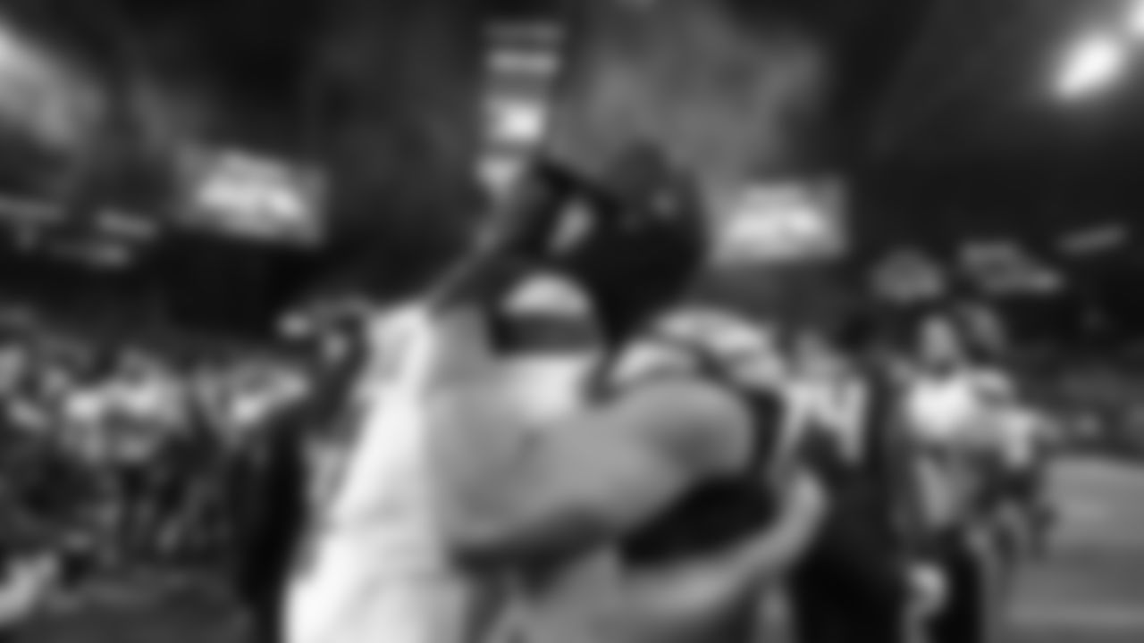 The Seahawks celebrated the 27-19 win over the Houston Texans on Monday Night Football at Lumen Field.