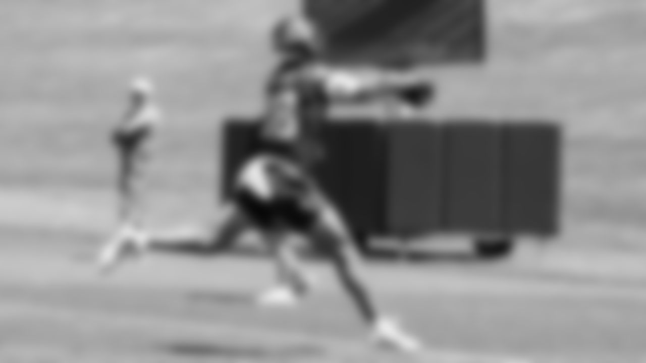 Seahawks tight end Elijah Arroyo (18) participated in a workout on day three of OTAs on Friday, May 30, 2025 at the Virginia Mason Athletic Center.