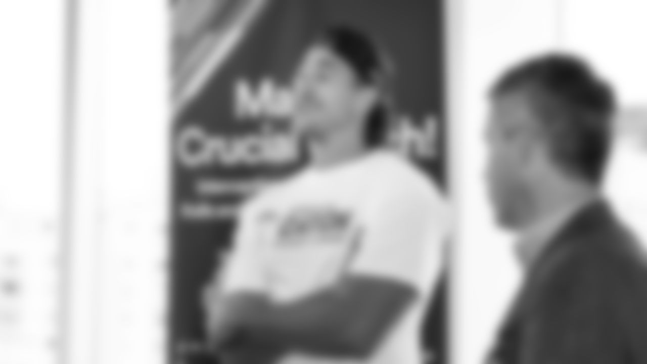 Seahawks wide receiver Jake Bobo presented the official game ball to Virginia Mason Franciscan Health on October 28, 2025.