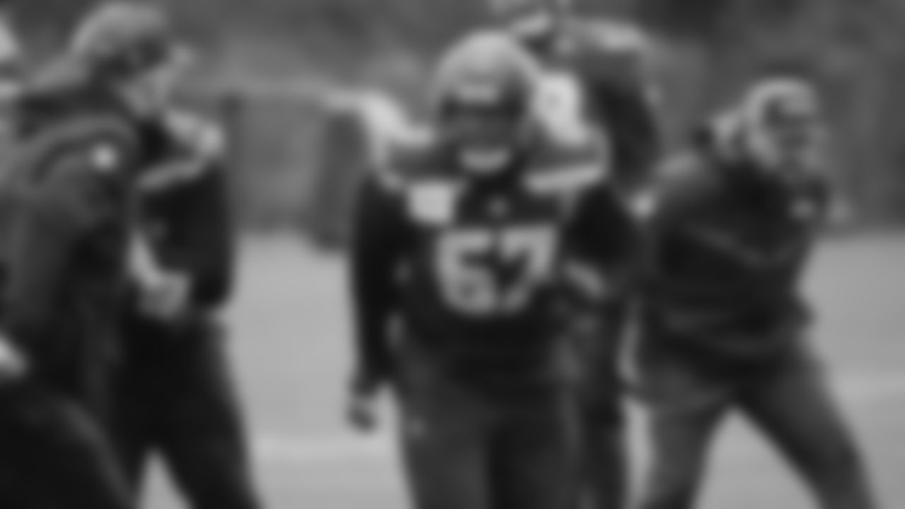 Seahawks tackle Charles Cross (67) practiced on Wednesday, January 7, 2026 at the Virginia Mason Athletic Center.