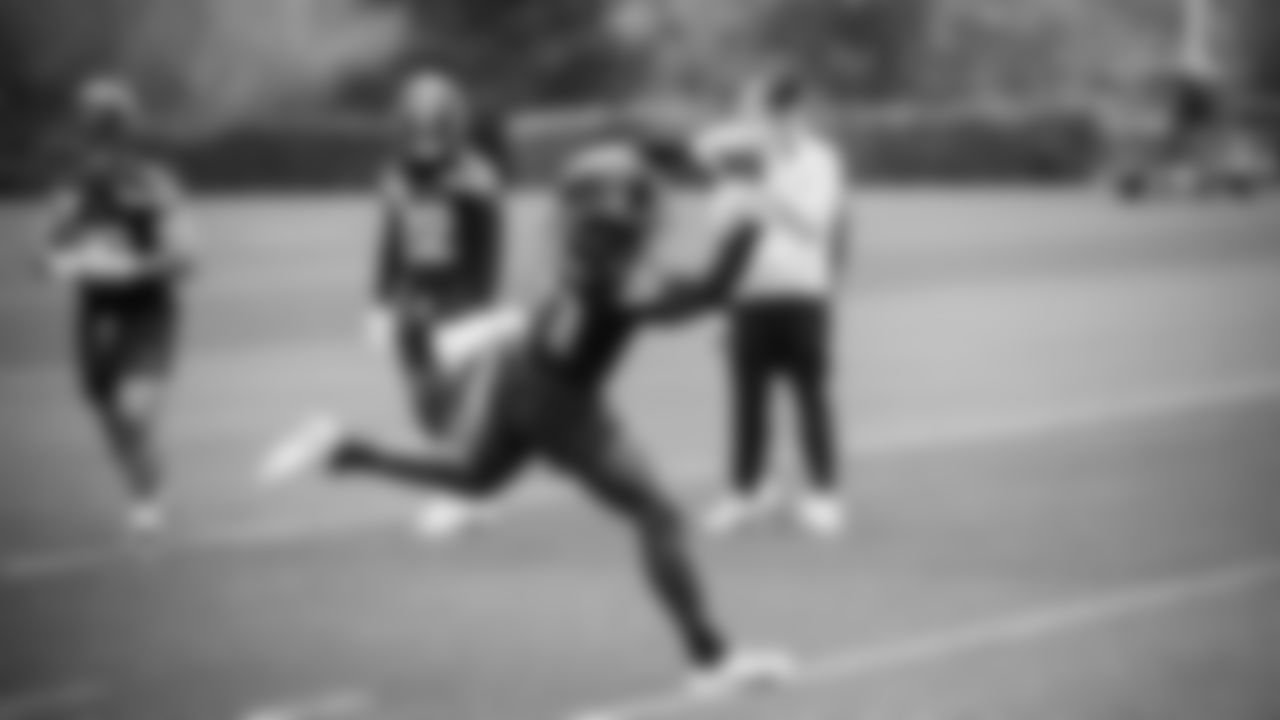Running back Jacardia Wright (31) practiced on day two of rookie minicamp on May 3, 2025 at the Virginia Mason Athletic Center.